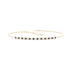 4 Prong Setting Round Blue Sapphire Everyday Bracelet