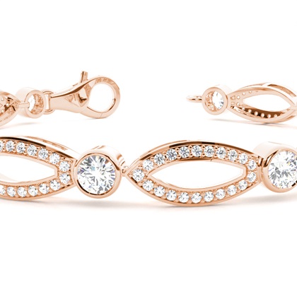 Rund förmiges designer Armband gefasst in einer Pave und Zargenfassung