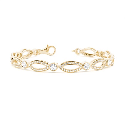 Yellow Gold Evening Diamond Bracelets