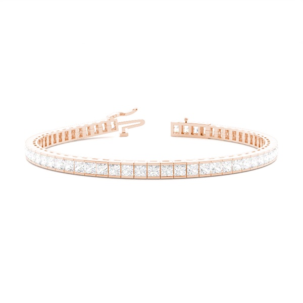 Channel Setting Princess Diamond Tennis Bracelet