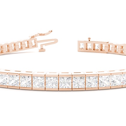 Channel Setting Princess Diamond Tennis Bracelet
