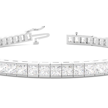 Channel Setting Princess Diamond Tennis Bracelet