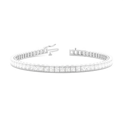 Princess Form Diamant Tennis Armband in einer Kanalfassung