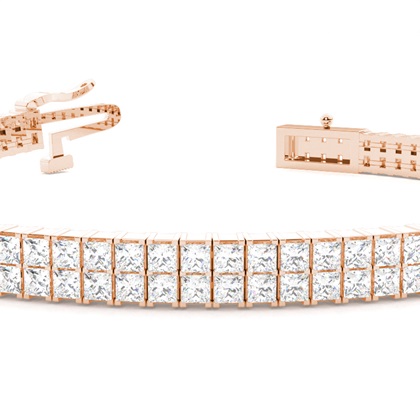 Two Row Prong Set Diamond Tennis Bracelet