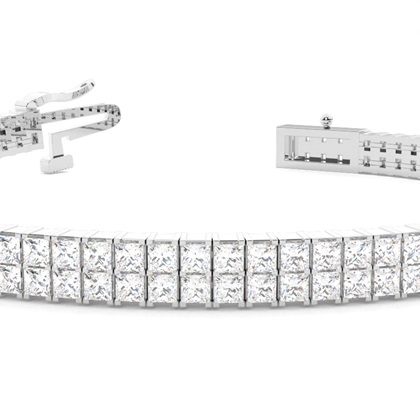 Two Row Prong Set Diamond Tennis Bracelet