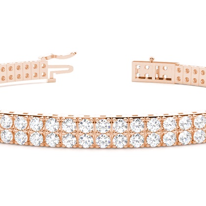 Two Row Prong Set Diamond Tennis Bracelet