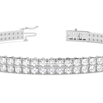 Two Row Prong Set Diamond Tennis Bracelet
