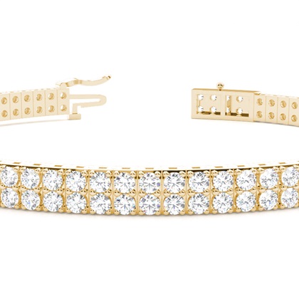 Two Row Prong Set Diamond Tennis Bracelet