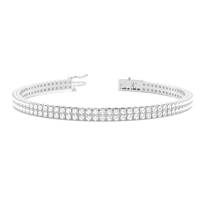 Two Row Prong Set Diamond Tennis Bracelet