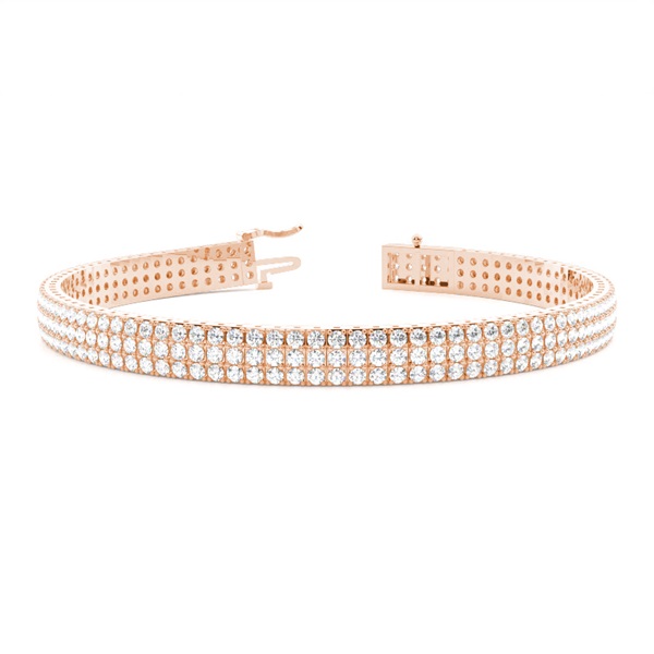 Three Row Prong Set Diamond Tennis Bracelet