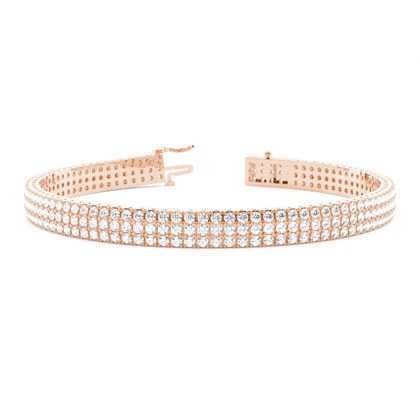 Rose Gold Multi Row Tennis Diamond Bracelets