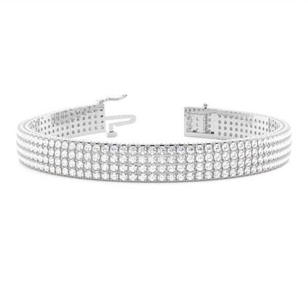 4 Row Prong Set Diamond Tennis Bracelet