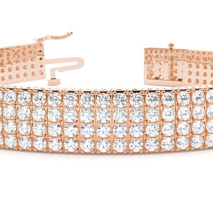 4 Row Prong Set Diamond Tennis Bracelet