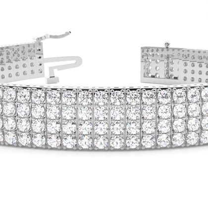 4 Row Prong Set Diamond Tennis Bracelet