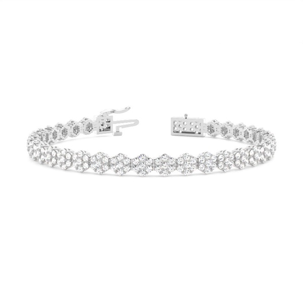 Prong Set Cluster Tennis Bracelet