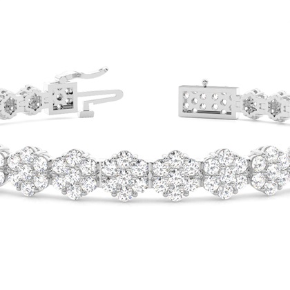Prong Set Cluster Tennis Bracelet