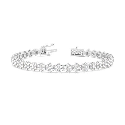 Prong Set Cluster Tennis Bracelet