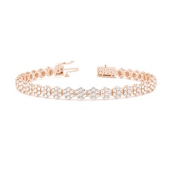 Runder Diamant Cluster Tennis Armband in einer Krappenfassung