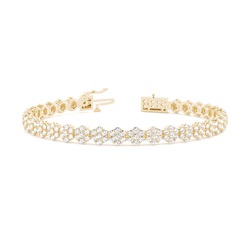 Runder Diamant Cluster Tennis Armband in einer Krappenfassung