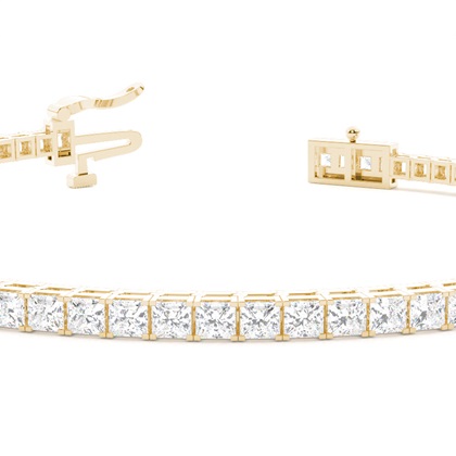 Princess Form Diamant Tennis Armband in einer Krappenfassung