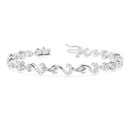 Pave Setting Round Diamond Designer Bracelet