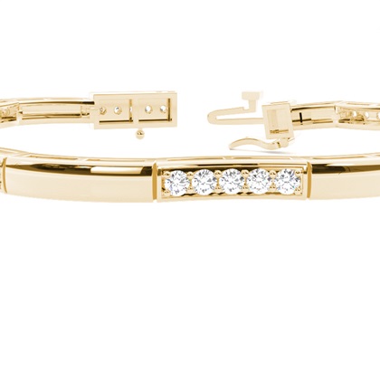 Runde Diamanten Krappen gefasst in einem designer Armband