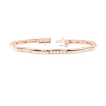 4 Prong Setting Round Diamond Designer Bracelet