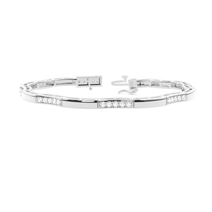 4 Prong Setting Round Diamond Designer Bracelet