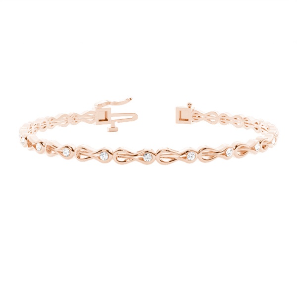 Channel Setting Round Diamond Designer Bracelet