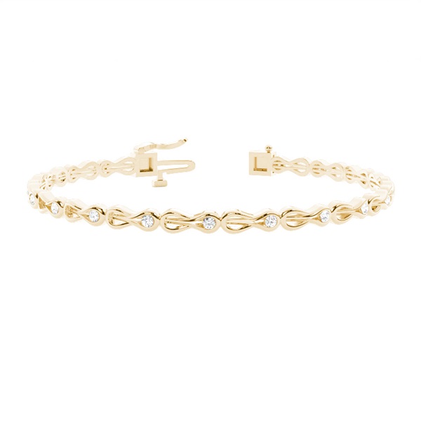 Channel Setting Round Diamond Designer Bracelet