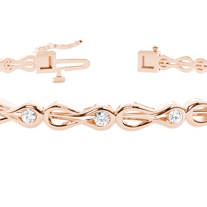 Runder Diamant Designer Armband in einer Kanalfassung