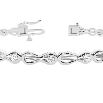 Runder Diamant Designer Armband in einer Kanalfassung