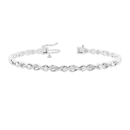Channel Setting Round Diamond Designer Bracelet