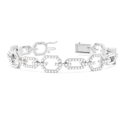 Prong Setting Round Diamond Designer Bracelet