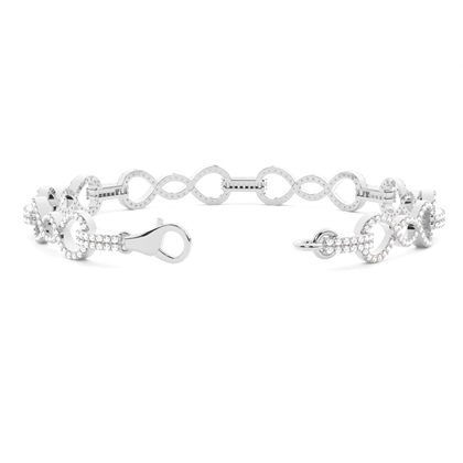 Petite runder Diamant Armband in einer Krappenfassung
