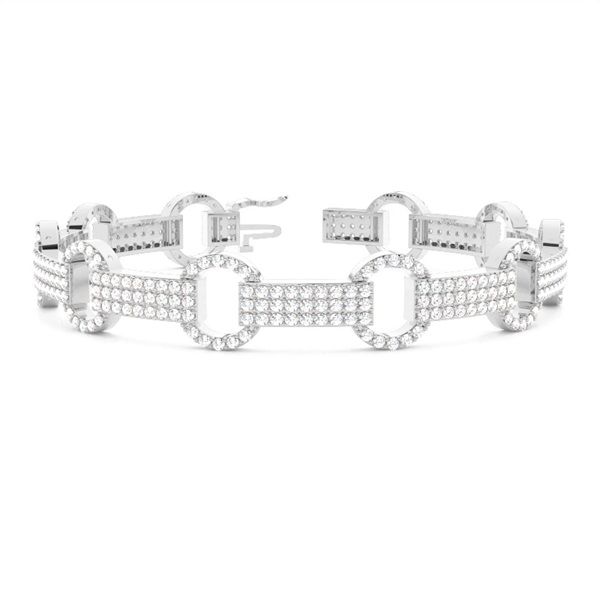 Prong Setting Round Diamond Designer Bracelet