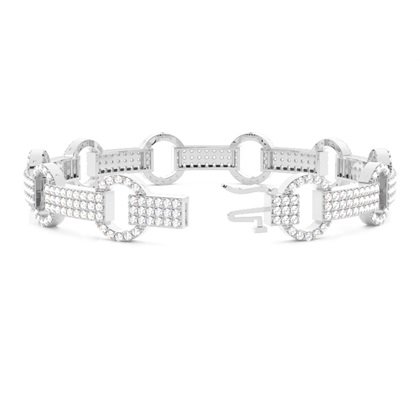 Runder Diamant Designer Armband in einer Krappenfassung