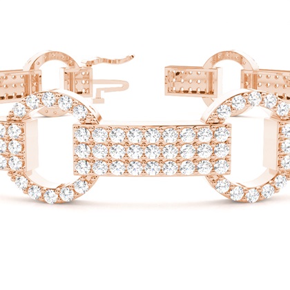 Runder Diamant Designer Armband in einer Krappenfassung