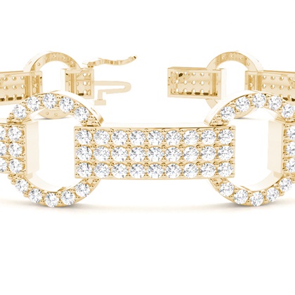 Runder Diamant Designer Armband in einer Krappenfassung