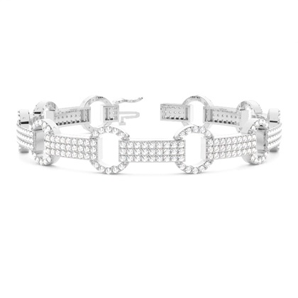 Prong Setting Round Diamond Designer Bracelet