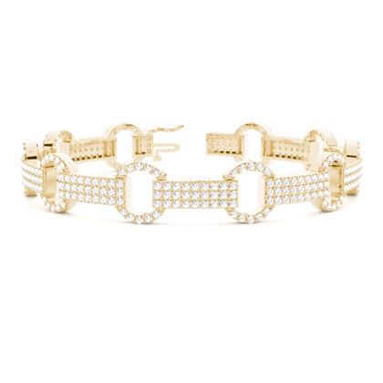 Prong Setting Round Diamond Designer Bracelet