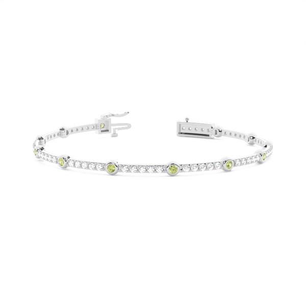 4 Prong Setting Round Peridot Tennis Bracelet