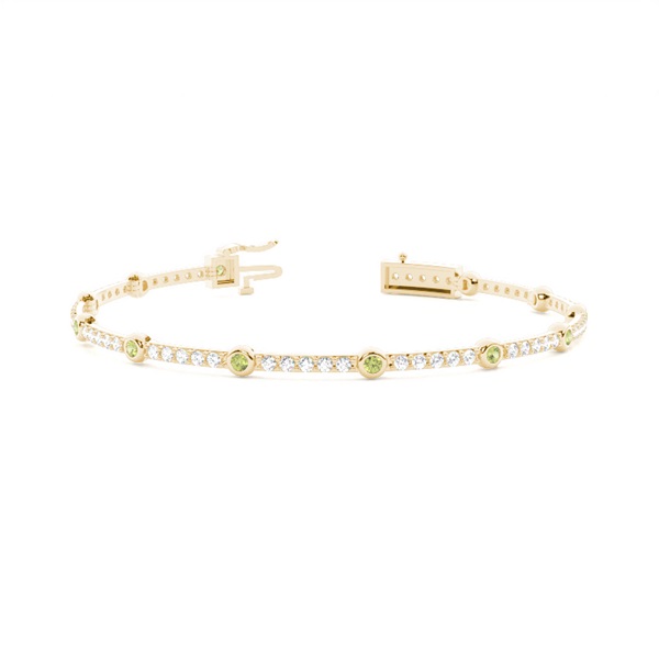 4 Prong Setting Round Peridot Tennis Bracelet