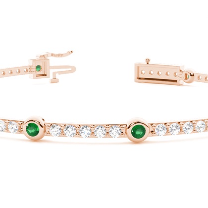 Rundes Tennisarmband mit 4 Krappenfassungen