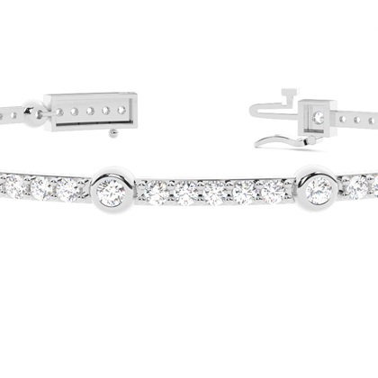 4 Prong Setting Round Diamond Tennis Bracelet