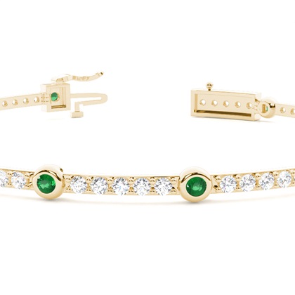 Rundes Tennisarmband mit 4 Krappenfassungen