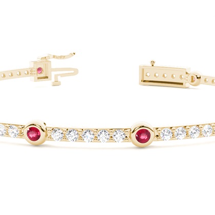 4 Prong Setting Round Ruby Tennis Bracelet