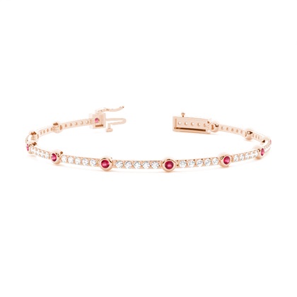 4 Prong Setting Round Ruby Tennis Bracelet