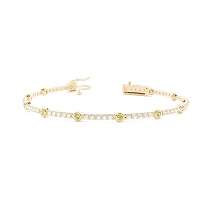 Yellow Gold Gemstone Diamond Bracelets