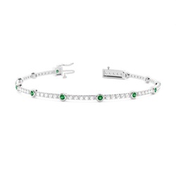 Rundes Tennisarmband mit 4 Krappenfassungen